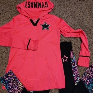 Justice leggings and hoodie set. Size 8.